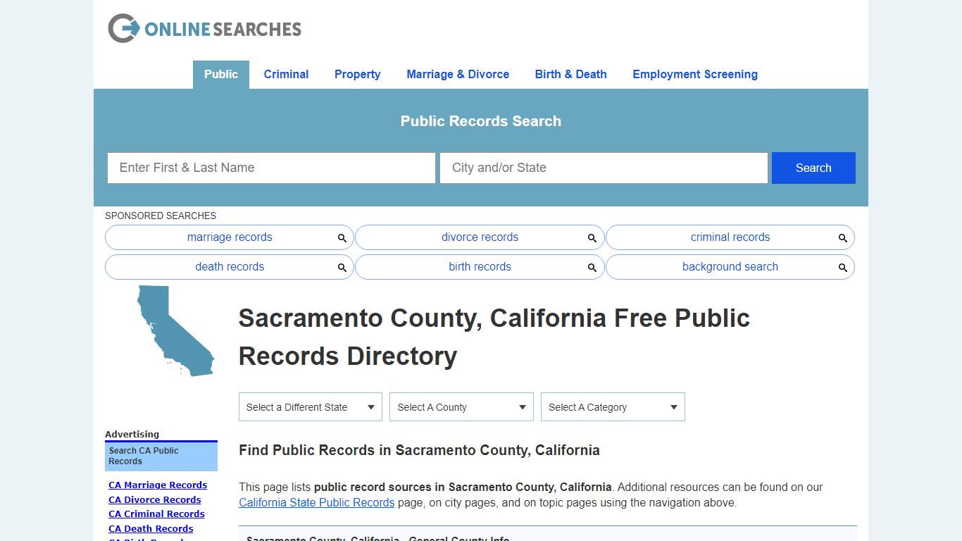 Sacramento County, California Free Public Records Directory